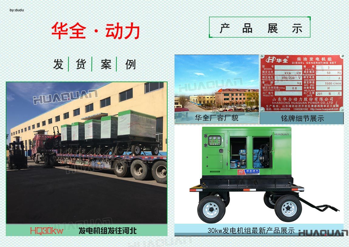 華全動(dòng)力5臺(tái)30kw發(fā)電機(jī)組于6月5日發(fā)往河北