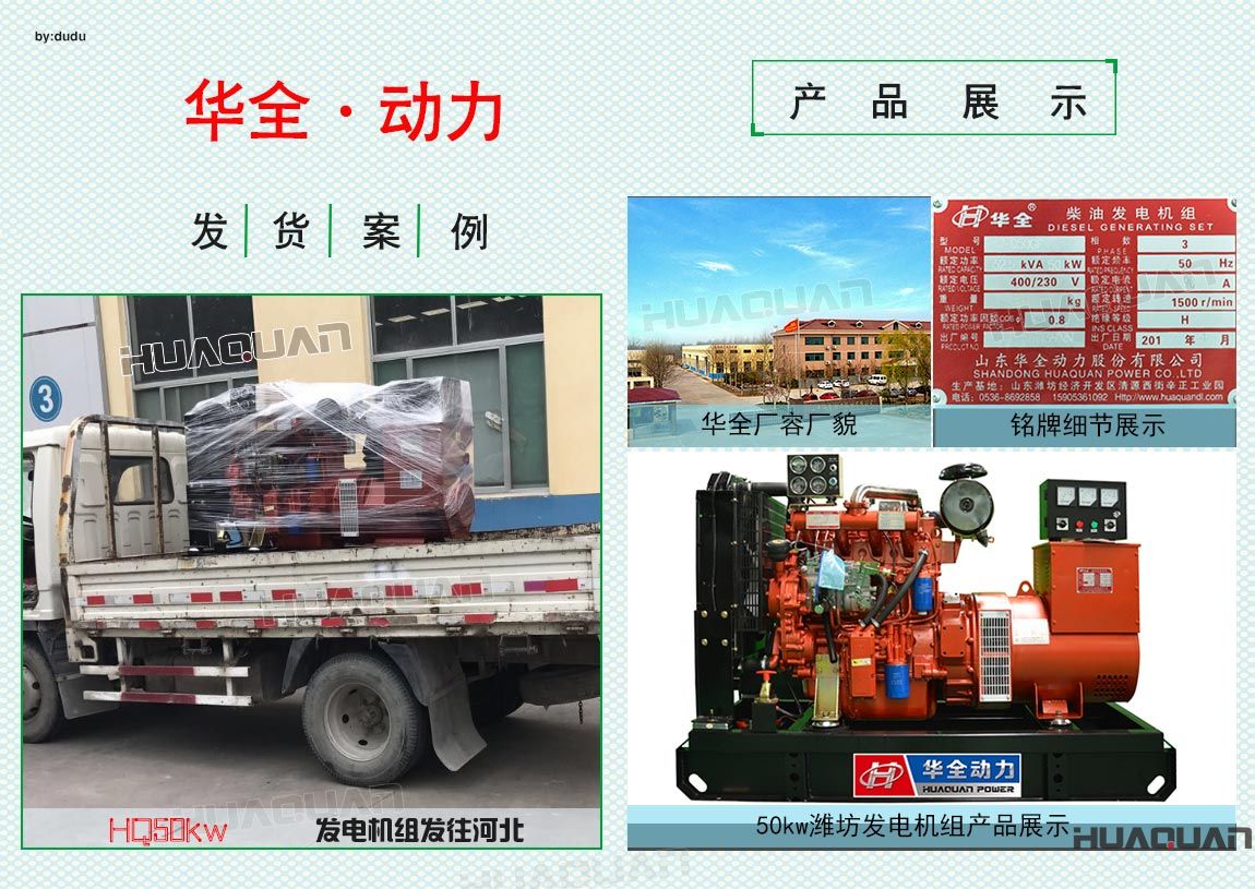 華全動(dòng)力50kw濰坊發(fā)電機(jī)組于6月24日發(fā)往河北
