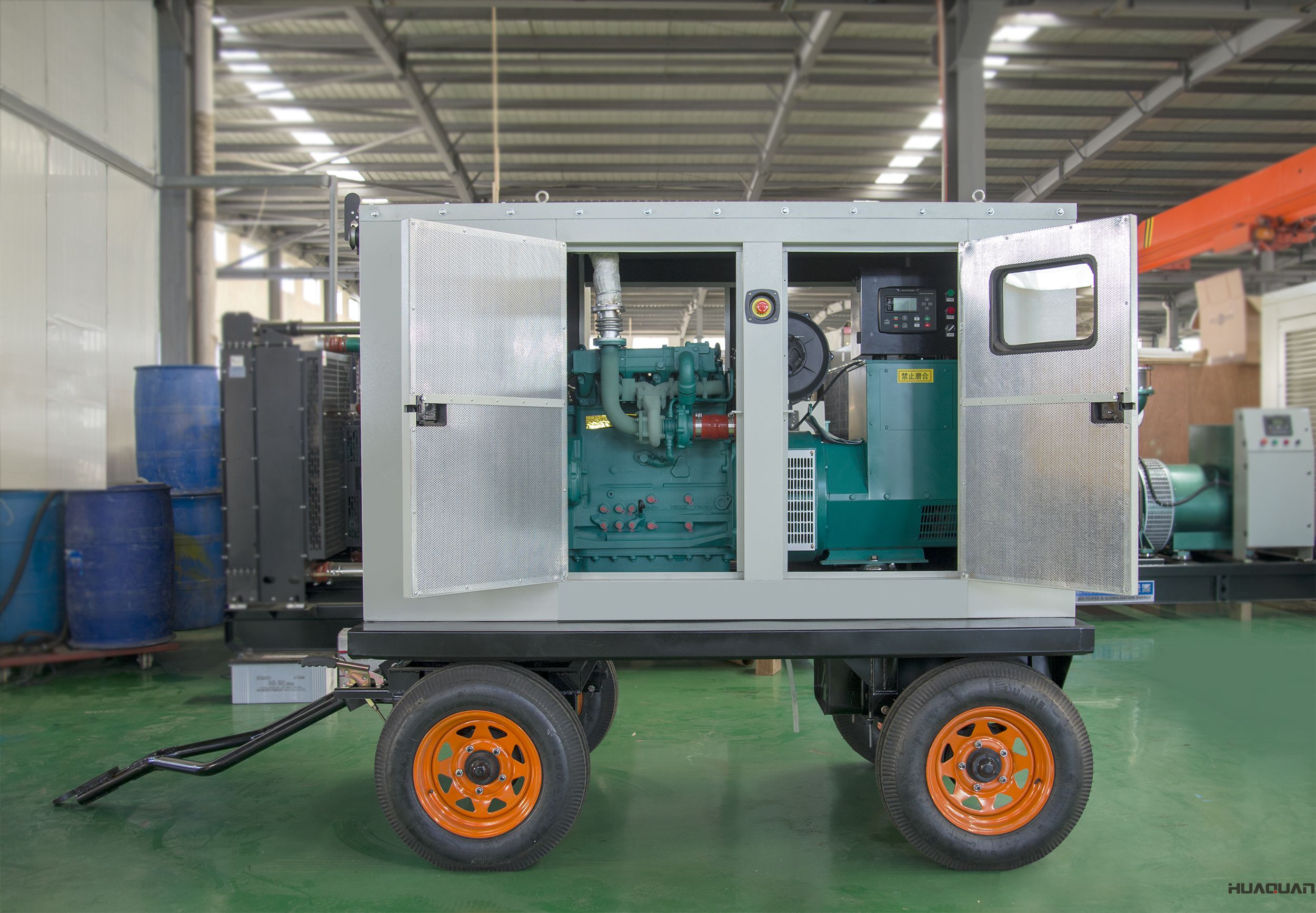 華全動力30kw移動靜音拖車發電機組于2018年4月16日發往上海